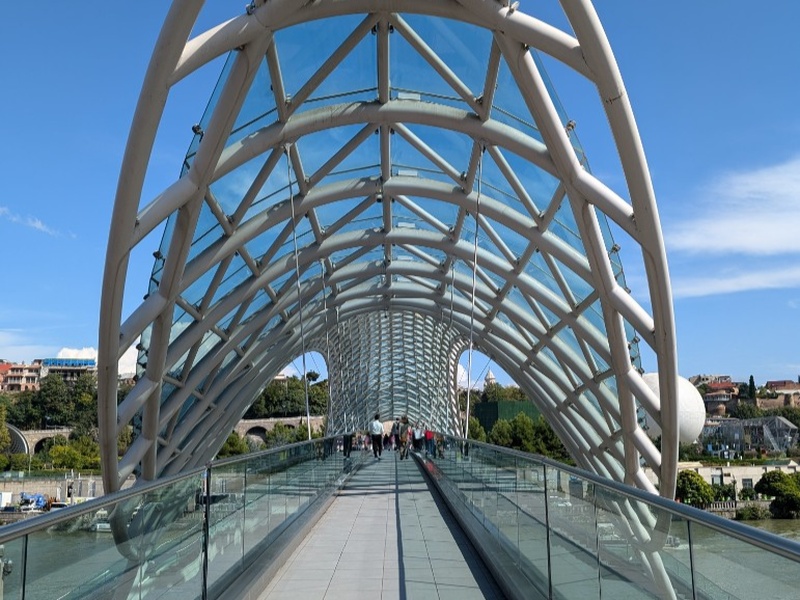 Мост Мира и панорама города